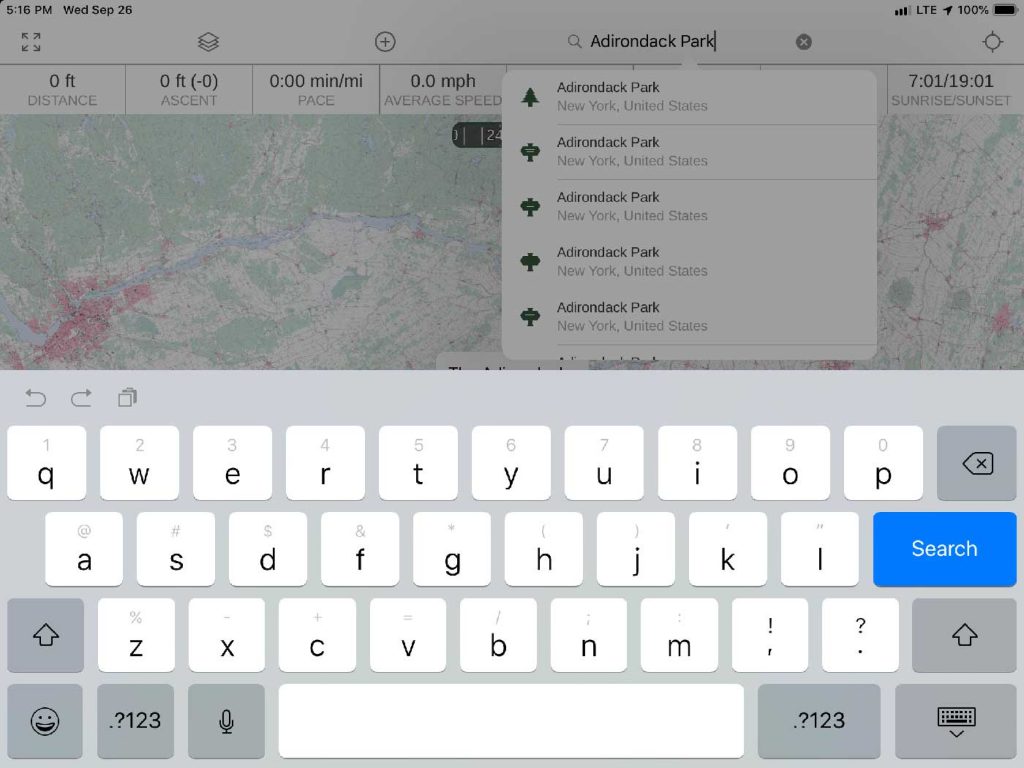 Gaia GPS and Gaia GPS Premium Search Function
