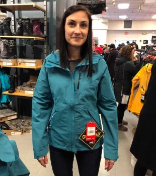 Erin Trying On A Womens North Face Dryzzle Jacket