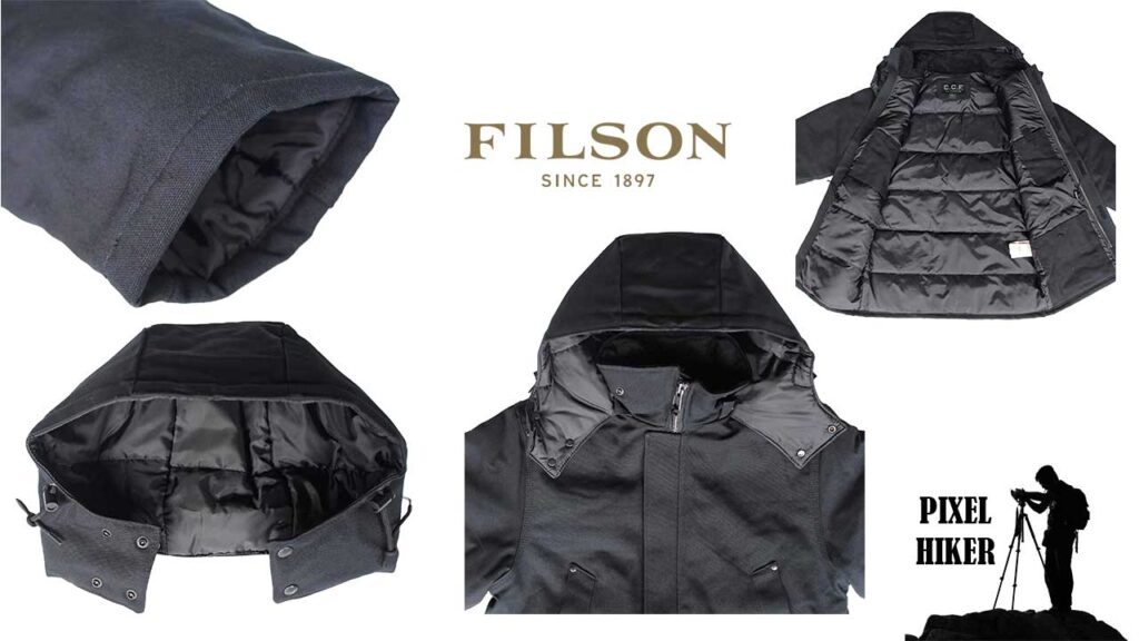 Picture of the hood and interior of a CCF Filson Arctic Down Parka